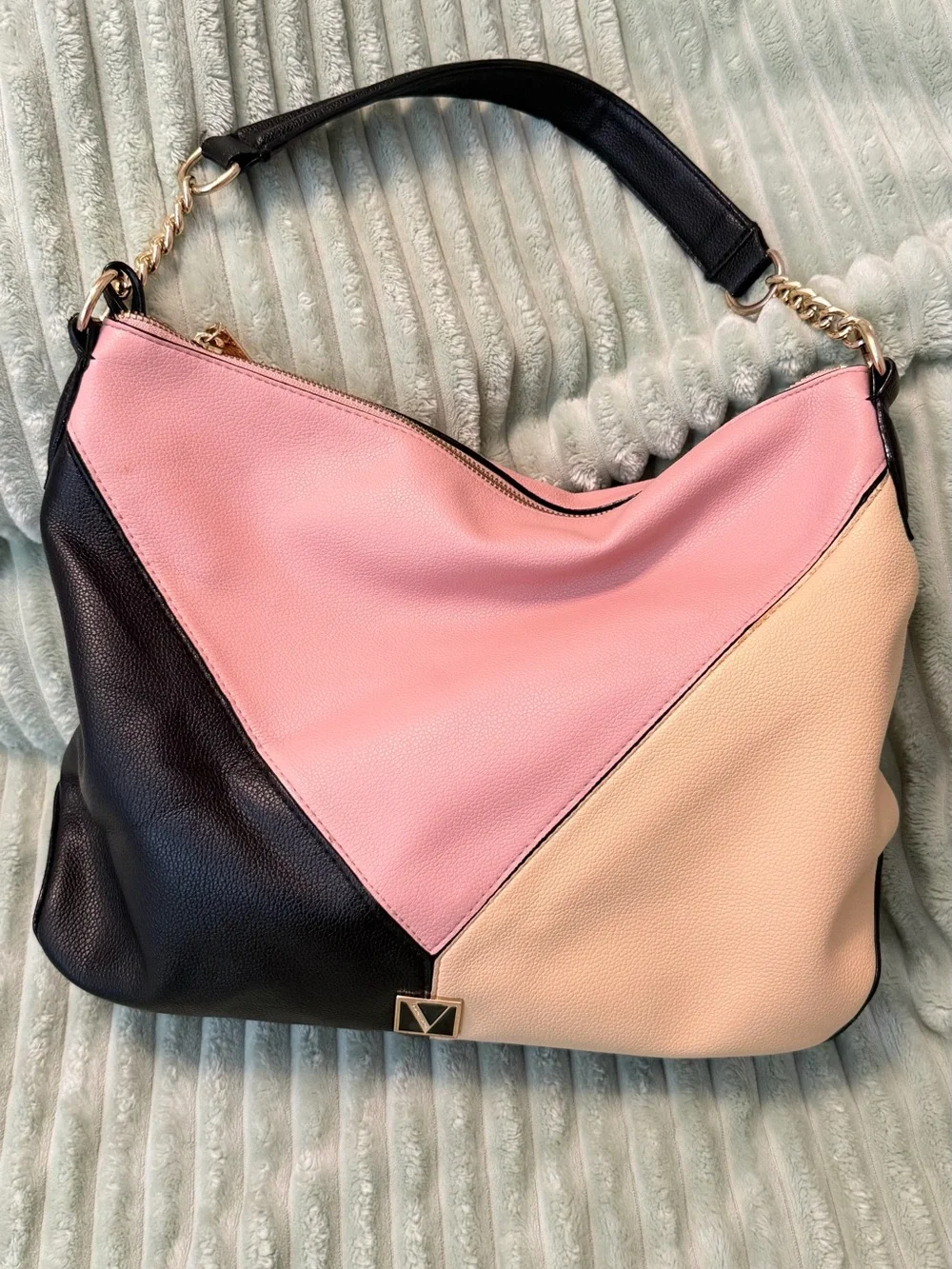 Victoria's Secret Pink, Black & Cream Shoulder Hobo Bag